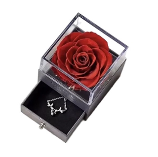 Evighedsrose med gaveæske- Rød